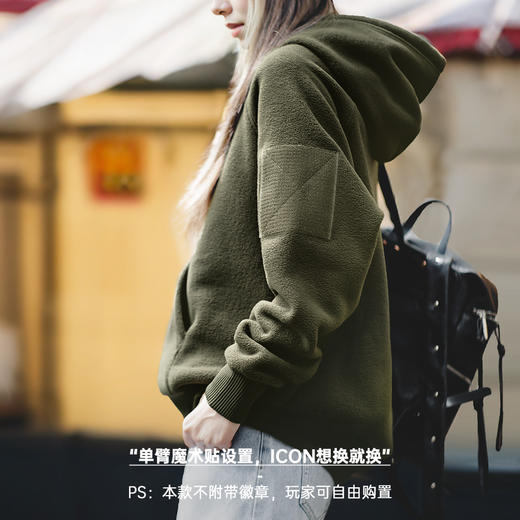 马登女装加厚摇粒绒连帽卫衣宽松设计感小众美式外套上衣女秋冬 商品图3