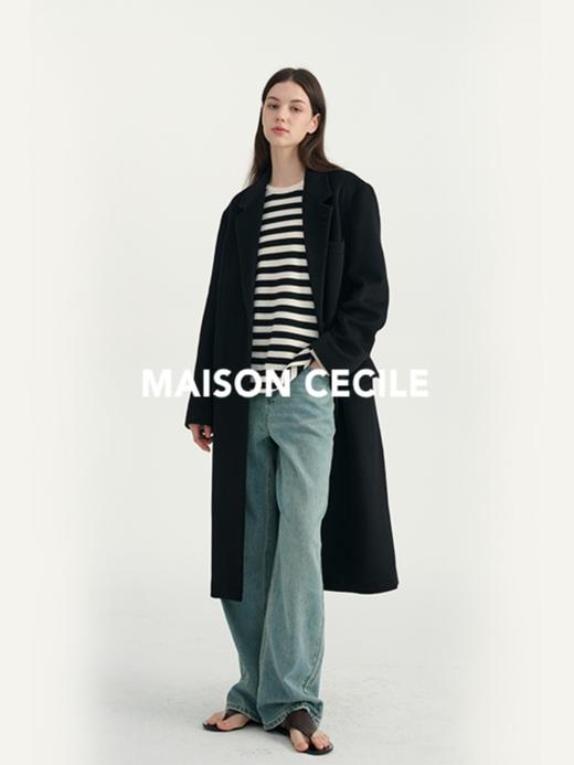 MAISON CECILE 真丝羊毛高紧实度卫衣男友风条纹针织衫 商品图4