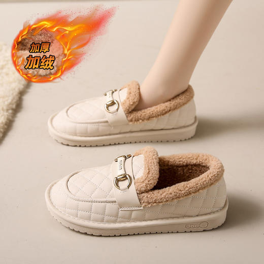 冬季加绒【小香风面包鞋】女网红豆豆鞋 保暖加厚 毛毛棉鞋  乐福鞋 商品图6