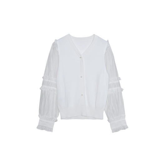 谜底拼接套头针织衫女2023秋款小香风短款修身百搭毛衫233MZ1282 商品图4