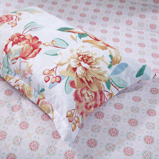 富安娜（FUANNA）床上四件套秋冬磨毛套件保暖床品四件套-芳华初韵 1.5/1.8m床 商品图7