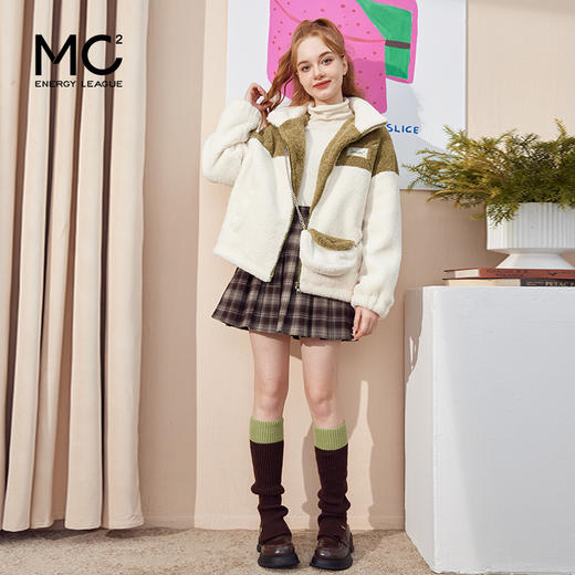 女装立领拼色配包包夹克外套-23838J3242392 商品图1