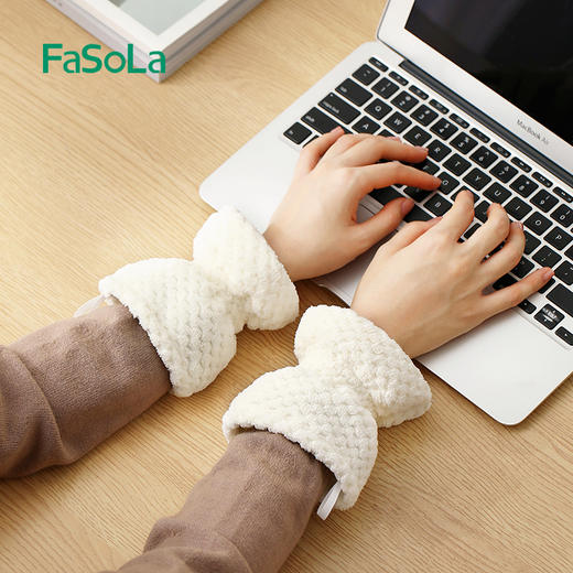 FaSoLa洗脸手腕带防溅水到袖口洗漱挡水防湿袖吸水手巾护腕运动擦汗手环 商品图4