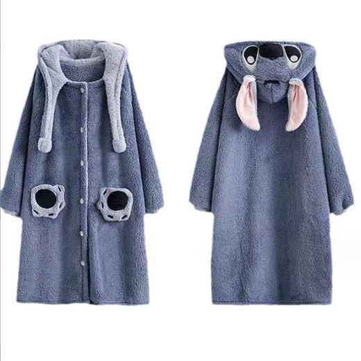 【超可爱❗️保暖珊瑚绒柔软情侣睡衣】史迪仔可爱风居家秋冬新款珊瑚绒长毛绒史迪仔兰仔睡衣睡袍加厚男女可爱爆款浴袍父亲节礼物新年礼盒年货礼盒 商品图4