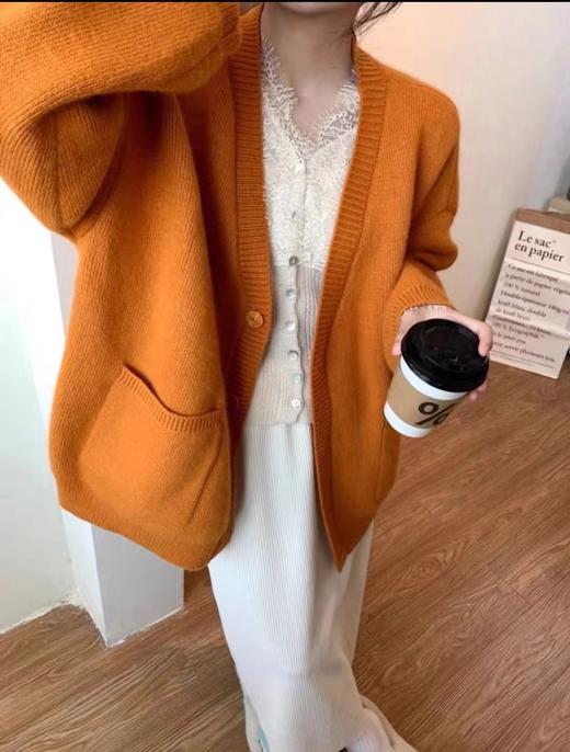 女贴标两大口袋开衫26368 商品图0