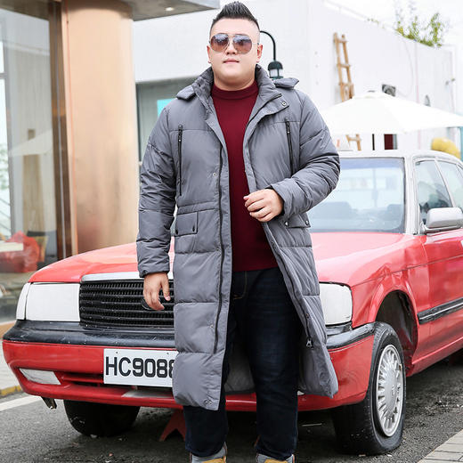 【2天发货】【长款过膝】【超大码】【可拆卸帽】【新款DYH】大依优型大码长款过膝羽绒服加肥加大冬季外套休闲胖子大码男休闲宽松上衣肥佬 商品图2