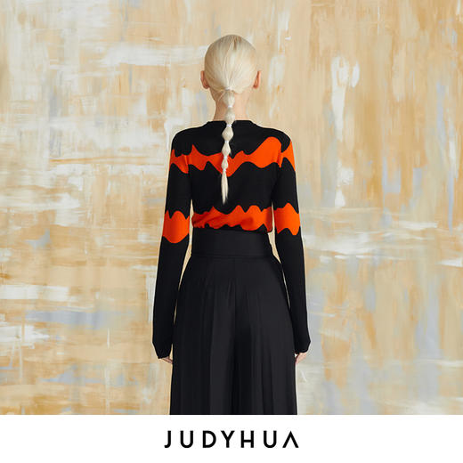 JUDYHUA 波纹嵌花针织上衣 商品图2