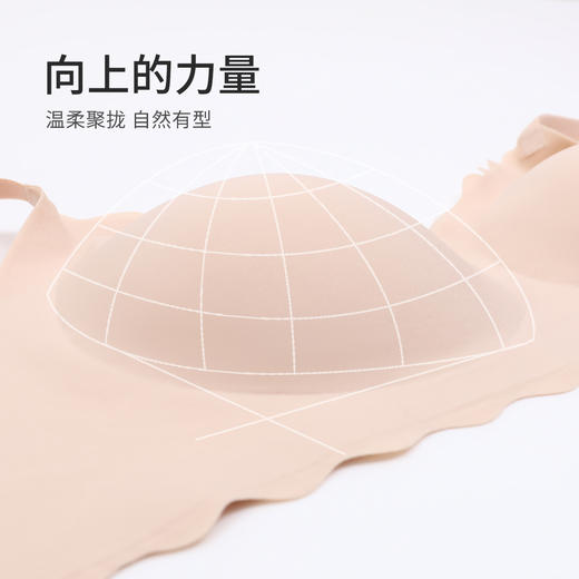 熳洁儿 自由bra无感内衣小浪花肩带棉感亲肤无痕款文胸23701558 商品图1