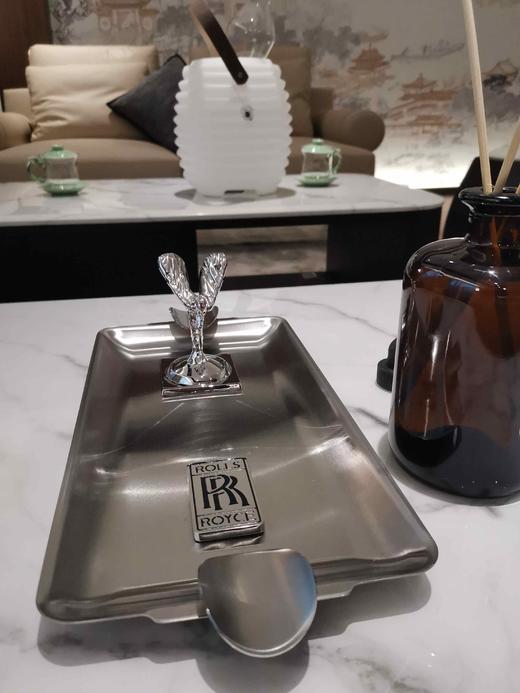 劳斯莱斯不锈钢装饰烟灰缸 圆形长方形雪茄缸 客厅置物收纳盘 商品图3