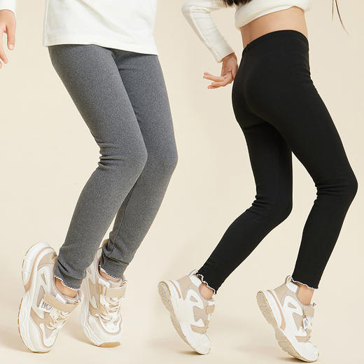 【秋冬必备】【2条起拍，一条不发货】SIIJJEYY秋冬新款儿童加绒加厚打底裤女童洋气修身薄款秋裤可外穿打底裤 商品图4