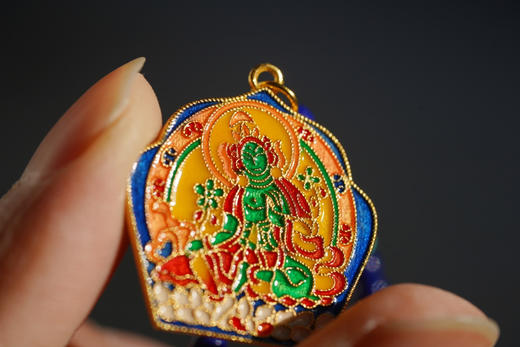纯银烧蓝｜青金绿度母 商品图3