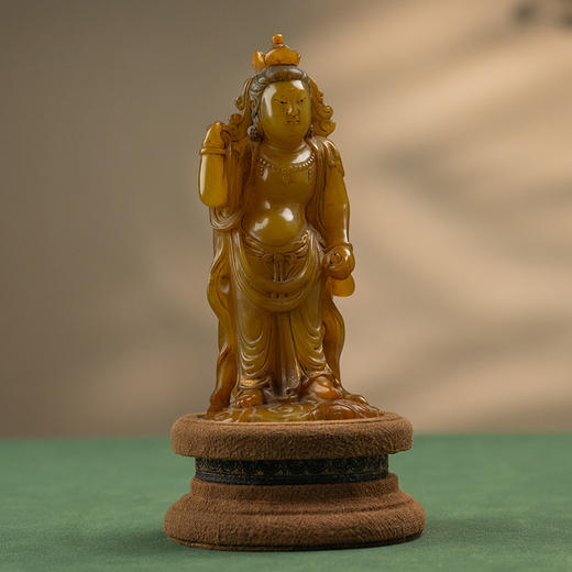 清 寿山石雕观音像 商品图0