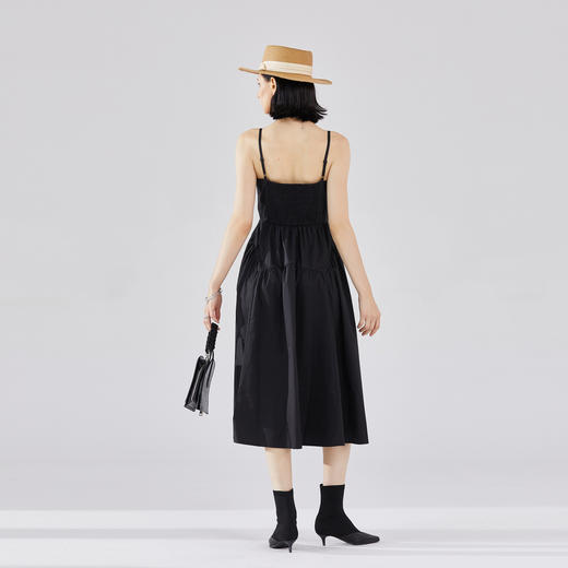 谜底吊带连衣裙长裙女2023秋季新款气质修身显瘦大摆裙233ML5037 商品图2