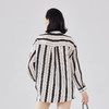 谜底衬衣套装女2023秋新款时尚条纹分袖衬衫+直筒短裤233MTZ0012 商品缩略图2