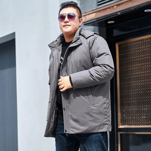 【2天发货】【超大码】【可拆卸帽】【新款DYH】大依优型大码羽绒服加肥加大冬季外套休闲胖子大码男休闲宽松上衣肥佬 商品图3