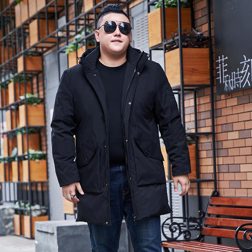 【2天发货】【超大码】【可拆卸帽】【新款DYH】大依优型大码羽绒服加肥加大冬季外套休闲胖子大码男休闲宽松上衣肥佬 商品图1