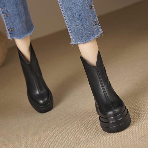 冬季新款，高跟防水台真皮靴子MQE-G82-8 商品图1