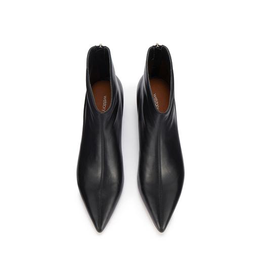 westory2023秋季新品粗跟切尔西靴女牛仔风优雅尖头靴W23DS83081 商品图3