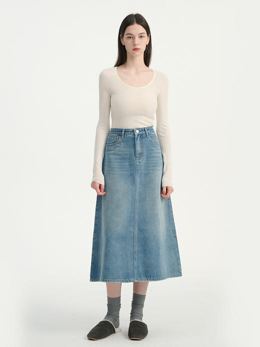 MAISON CECILE三色真丝羊毛椭圆领修身万能内搭打底衫 商品图0