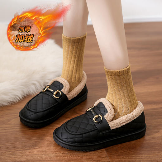 冬季加绒【小香风面包鞋】女网红豆豆鞋 保暖加厚 毛毛棉鞋  乐福鞋 商品图2