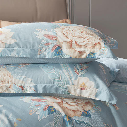 富安娜（FUANNA）纯棉印花套件床单四件套/金蕊玉露/春涧鹊语（1.5/1.8m床） 商品图5