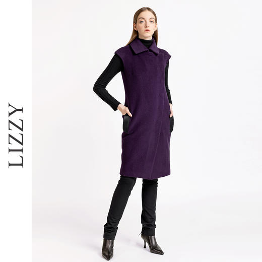 LIZZY2023秋季翻领斜门襟设计感短袖风衣式中长款连衣裙5098 商品图1