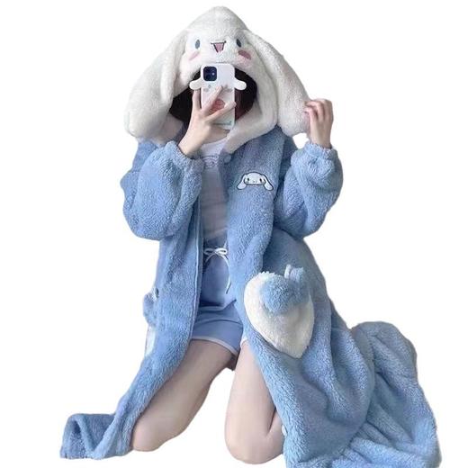 可穿到160斤【大码网红热款！珊瑚绒睡袍】卡通睡衣女秋冬季珊瑚绒睡袍情侣加厚学生长款加绒浴袍可外穿睡裙 商品图4