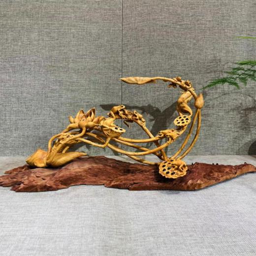 一路连科°黄杨木摆件（含底座） 商品图0