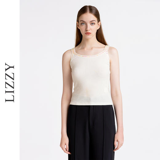 LIZZY 女士吊带打底衫修身内搭钉珠背心3781 商品图1