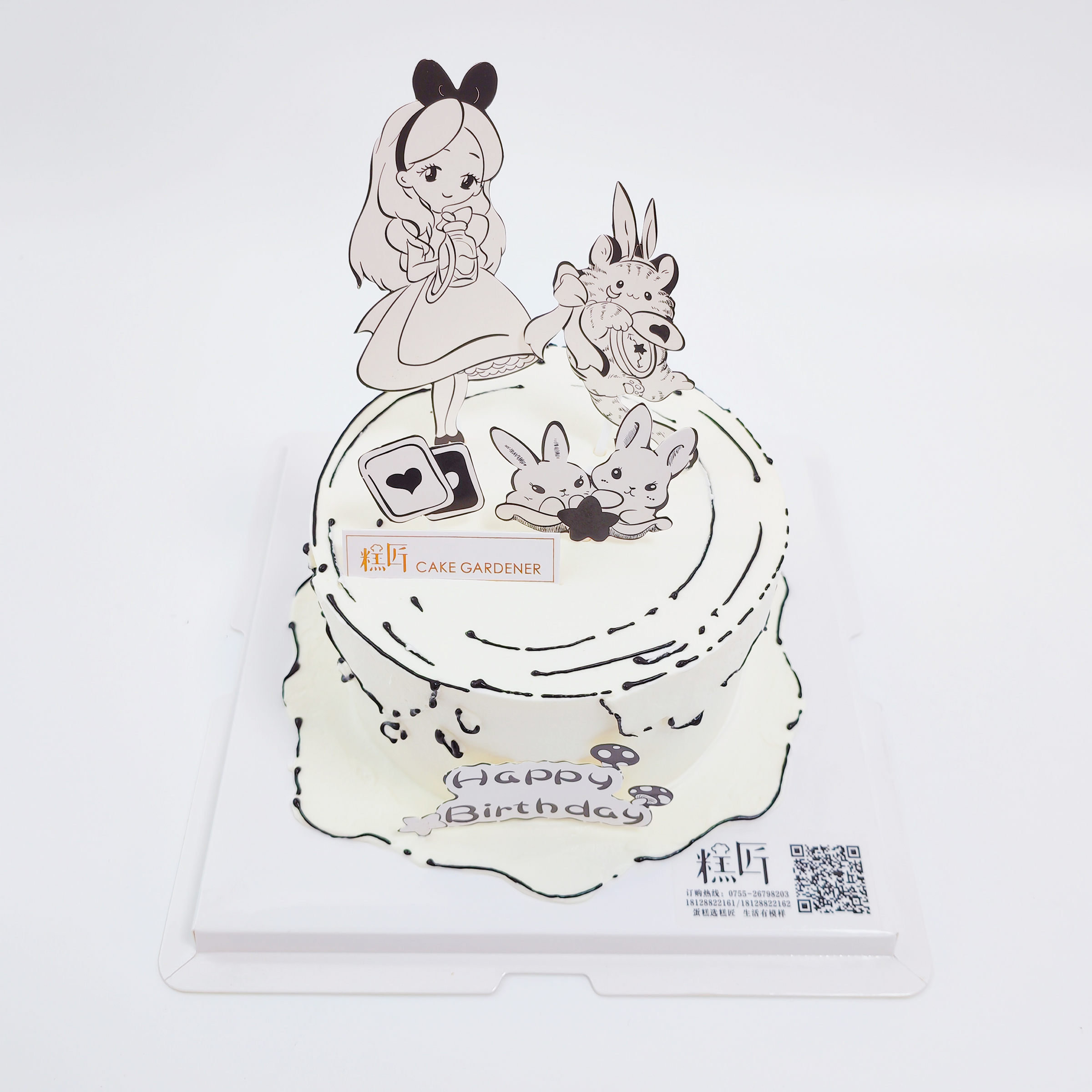 小女孩二次元蛋糕（奶油戚风蛋糕）