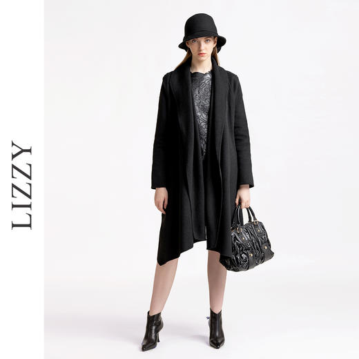 【双面呢】LIZZY2023冬款毛呢大衣轻奢女装外套配腰带6658 商品图1