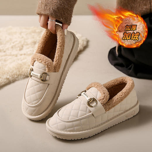 冬季加绒【小香风面包鞋】女网红豆豆鞋 保暖加厚 毛毛棉鞋  乐福鞋 商品图1