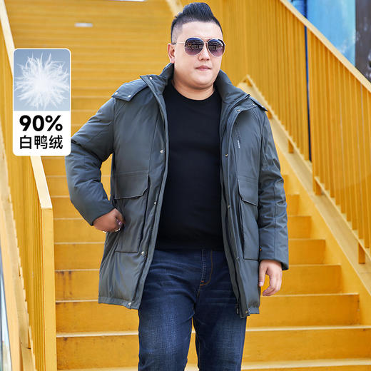 【2天发货】【超大码】【可拆卸帽】【新款DYH】大依优型大码羽绒服加肥加大冬季外套休闲胖子大码男休闲宽松上衣肥佬 商品图6