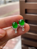 老坑玻璃种帝王绿蛋面耳钉   99999【3070111】 商品缩略图5