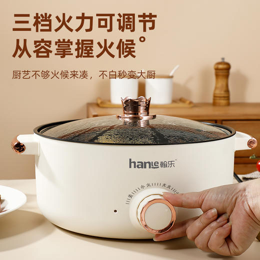 严选 | Hanle 翰乐多功能电煮锅 32cm 6L 一锅多用 三挡火力调控 煎 炒 煮 涮 轻松掌握 商品图2