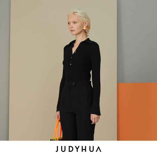 JUDYHUA 极简Polo针织上衣 商品图5