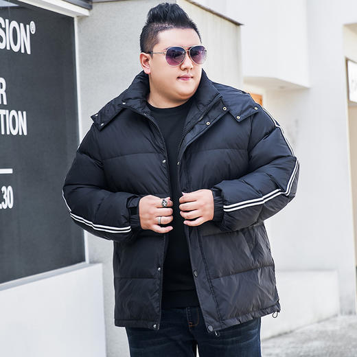 【2天发货】【超大码】【可拆卸帽】【新款DYH】大依优型大码羽绒服加肥加大冬季外套休闲胖子大码男休闲宽松上衣肥佬 商品图1
