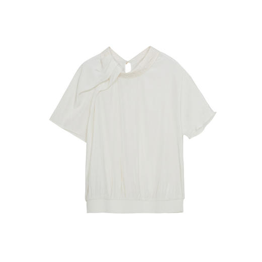 谜底上衣短袖女2023秋新款简约时尚设计感宽松百搭衬衫233MS0006 商品图4