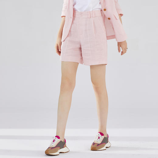 谜底短裤女2023秋季新款时尚气质纯色A型百搭西裤直筒裤233MK0003 商品图1