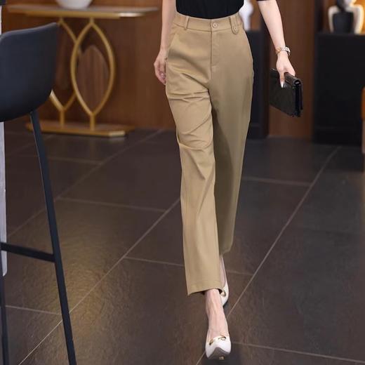 HSS 2708休闲西装裤高腰宽松百搭显瘦哈伦烟管裤 商品图0