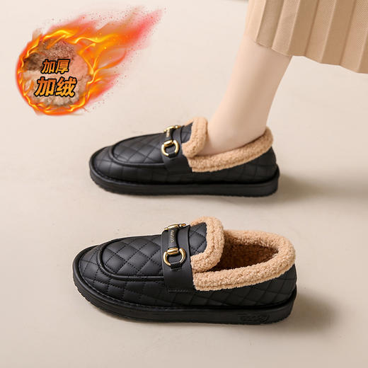 冬季加绒【小香风面包鞋】女网红豆豆鞋 保暖加厚 毛毛棉鞋  乐福鞋 商品图5