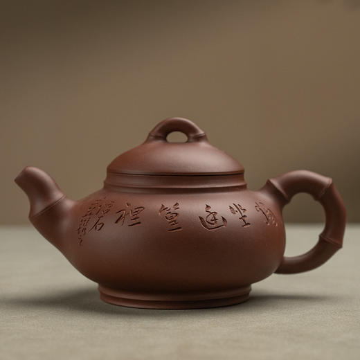 《佛肚竹壶（陶刻）》 杨志仲   高级工艺美术师、知名陶艺家、陶刻家、优秀紫砂陶刻艺术教育家 商品图0