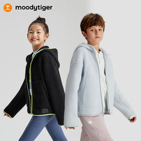 moodytiger23冬新儿童羊羔绒连帽冬季舒适户外休闲保暖外套M34510404