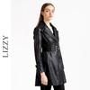 LIZZY优季帅气光泽感面料双层领收腰配腰带时尚OL长袖风衣外套女4522 商品缩略图2