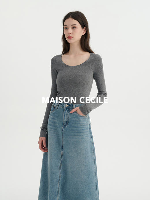 MAISON CECILE三色真丝羊毛椭圆领修身万能内搭打底衫 商品图3