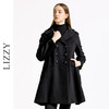 LIZZY优雅手工钉珠双排扣宽松羊毛混纺中长款大衣外套秋冬女3551 商品缩略图2