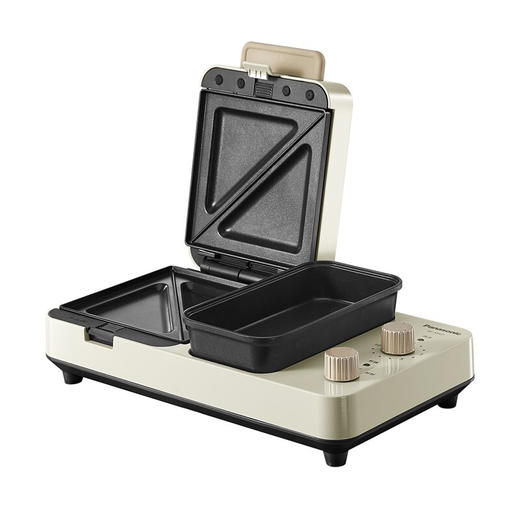 松下（panasonic） 三明治早餐机家用小型轻食机懒人多功能华夫饼吐司压烤机 NF-MS01WSQ 米白色 商品图9