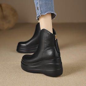 冬季新款，高跟防水台真皮靴子MQE-G82-8