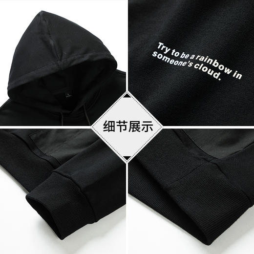 【新款DPJ】大依优型大码加绒连帽卫衣加肥加大休闲宽松透气上衣男士胖子肥佬潮款 商品图3