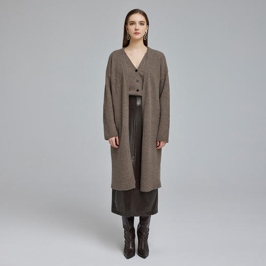 NG670斯尔丽23新款慵懒宽松简约外套内配开衫式马甲美拉德风针织衫 商品图3